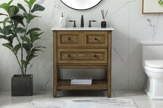 30 inch Single bathroom vanity in driftwood