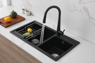 Lucas Single Handle Pull Down Sprayer Kitchen Faucet in Matte Black