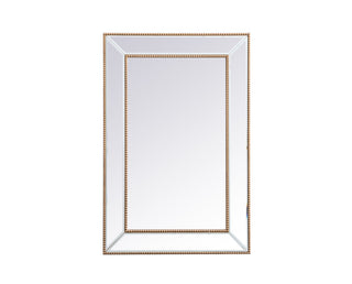 Iris beaded mirror 36 x 24 inch in antique gold