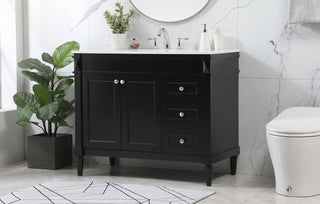 42 inch Single bathroom vanity in black