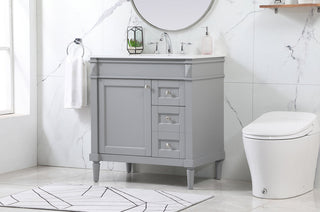 32 inch Single bathroom vanity in grey