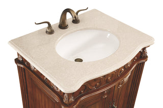 27 In. Single Bathroom Vanity Set In Brown