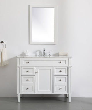 42 inch Single bathroom vanity in white