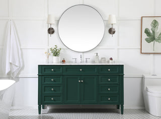 60 inch Single bathroom vanity in green