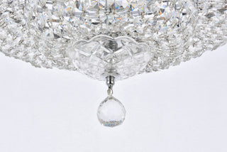 Tranquil 21 light Chrome Flush Mount Clear Royal Cut Crystal