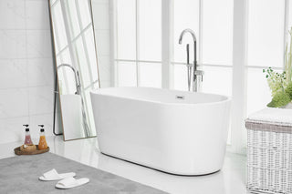 59 inch soaking roll top bathtub in glossy white