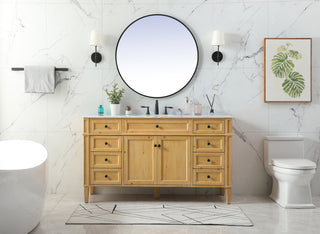 60 inch Single bathroom vanity in natural wood