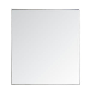 Metal frame rectangle mirror 36 inch in silver