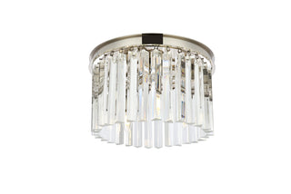 Sydney 3 light polished nickel Flush Mount Clear Royal Cut Crystal