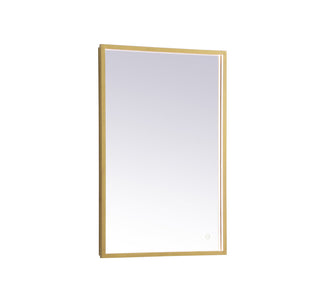 Pier 20x30 inch LED mirror with adjustable color temperature 3000K/4200K/6400K in brass