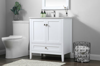 30 Inch SIngle Bathroom Vanity In White