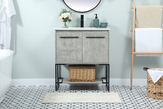 30 inch Single bathroom vanity in concrete grey