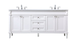 72 inch double bathroom vanity in white