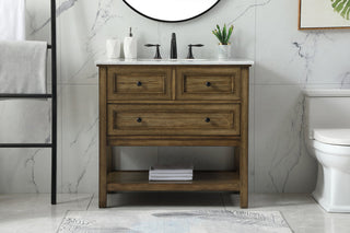 36 inch Single bathroom vanity in driftwood