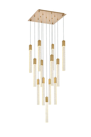 Weston 13 lights pendant in satin gold