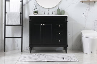 36 inch Single bathroom vanity in black