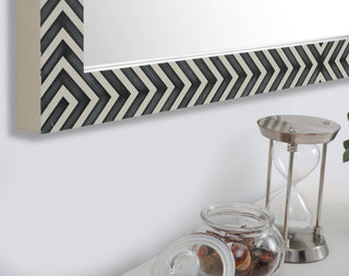 Rectangular mirror 48x36 inch in chevron