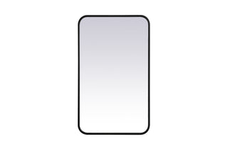 Soft corner metal rectangular mirror 18x30 inch in Black