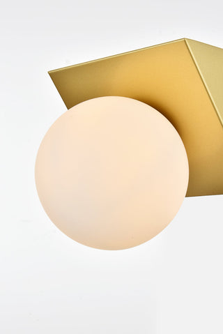 Jillian 1 light Brass and frosted white Bath Sconce