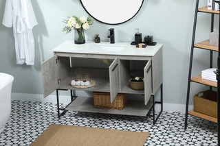 48 inch Single bathroom vanity in concrete grey