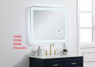 Lux 30in x 36in Hardwired LED mirror with magnifier and color changing temperature 3000K/4200K/6000K