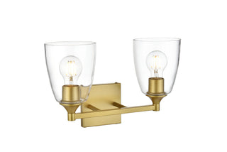 Gianni 2 light Brass and Clear Bath Sconce