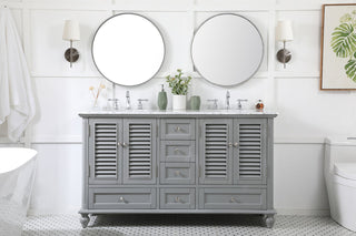 60 inch double bathroom vanity in grey