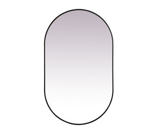 Metal Frame Oval Mirror 36x60 Inch in Black