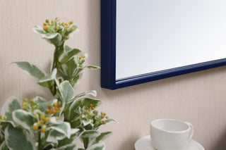 Metal frame rectangle mirror 18x28 inch in blue