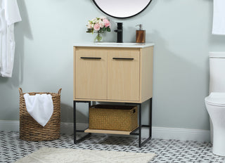 24 inch Single bathroom vanity in maple