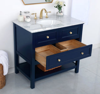 36 inch Single bathroom vanity in Blue