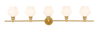 Gene 5 light Brass and Frosted white glass Wall sconce