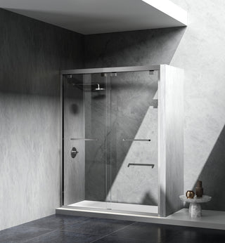 Semi-frameless shower door 60 x 76 Brushed Nickel