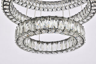 Monroe 32 inch LED triple ring chandelier in black