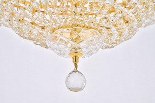 Tranquil 12 light Gold Flush Mount Clear Royal Cut Crystal