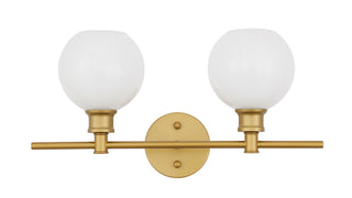 Collier 2 light Brass and Frosted white glass Wall sconce