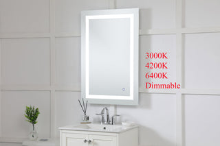 Helios 24in x 36in Hardwired LED mirror with touch sensor and color changing temperature 3000K/4200K/6400K