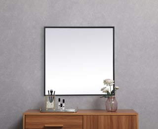 Metal Frame Square Mirror 24 inch in Black