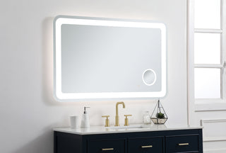 Lux 30in x 48in Hardwired LED mirror with magnifier and color changing temperature 3000K/4200K/6000K