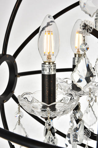 Geneva 6 light Dark Bronze Chandelier Clear Royal Cut crystal