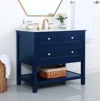 36 inch Single bathroom vanity in Blue