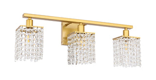 Phineas 3 light Brass and Clear Crystals wall sconce