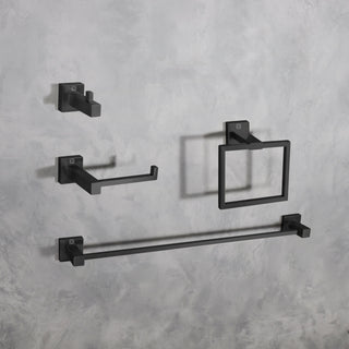 Isla 4-Piece Bathroom Hardware Set in Matte Black