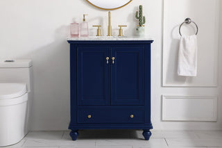 30 inch Single bathroom vanity in blue