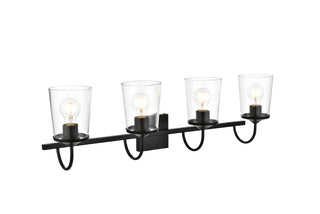 Avani 4 light Black and Clear Bath Sconce