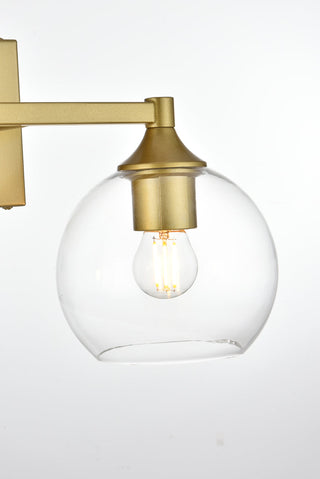 Foster 2 light Brass and Clear Bath Sconce