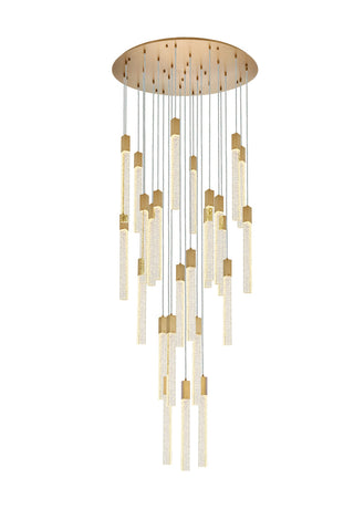 Weston 25 lights pendant in satin gold