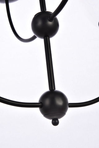 Lennon 31.5 inch pendant in black with clear shade