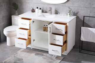 54 Inch SIngle Bathroom Vanity In White