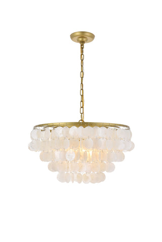 Selene 4 light Brass Pendant